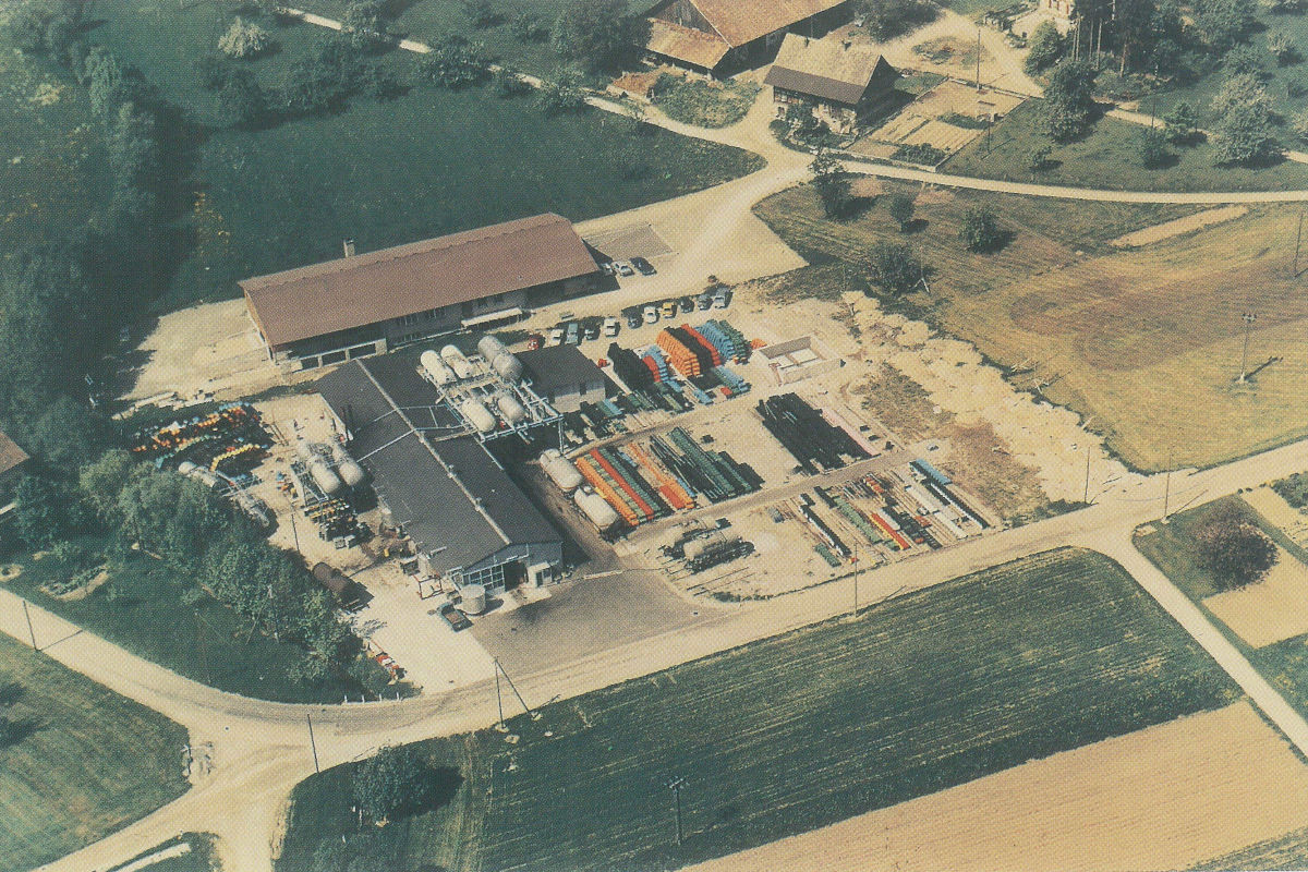 Das Fabrikgelände im Jahr 1964